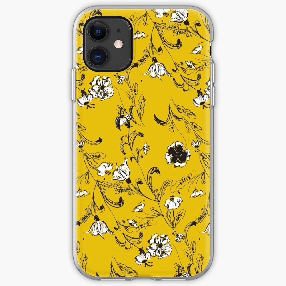 "Yellow Floral Pattern" iPhone Case & Cover by chotnelle Redbubble