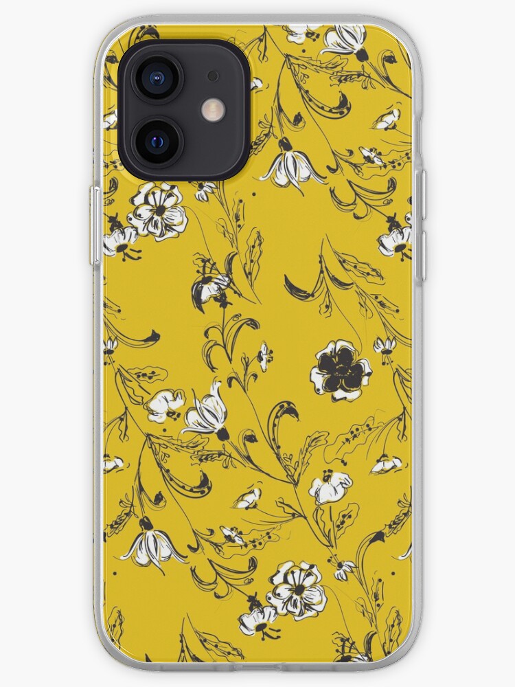 Gelbes Blumenmuster Iphone Hulle Cover Von Chotnelle Redbubble