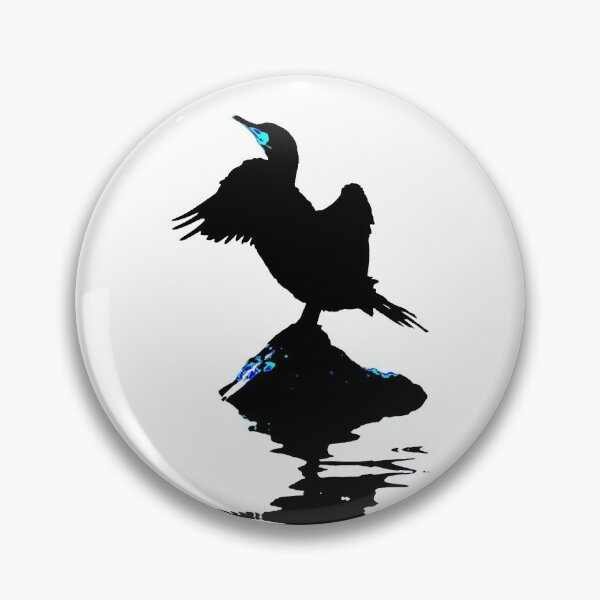 Artikelvorschau, Kormoran mit blauen Highlights entworfen und verkauft von derbyshireduck.