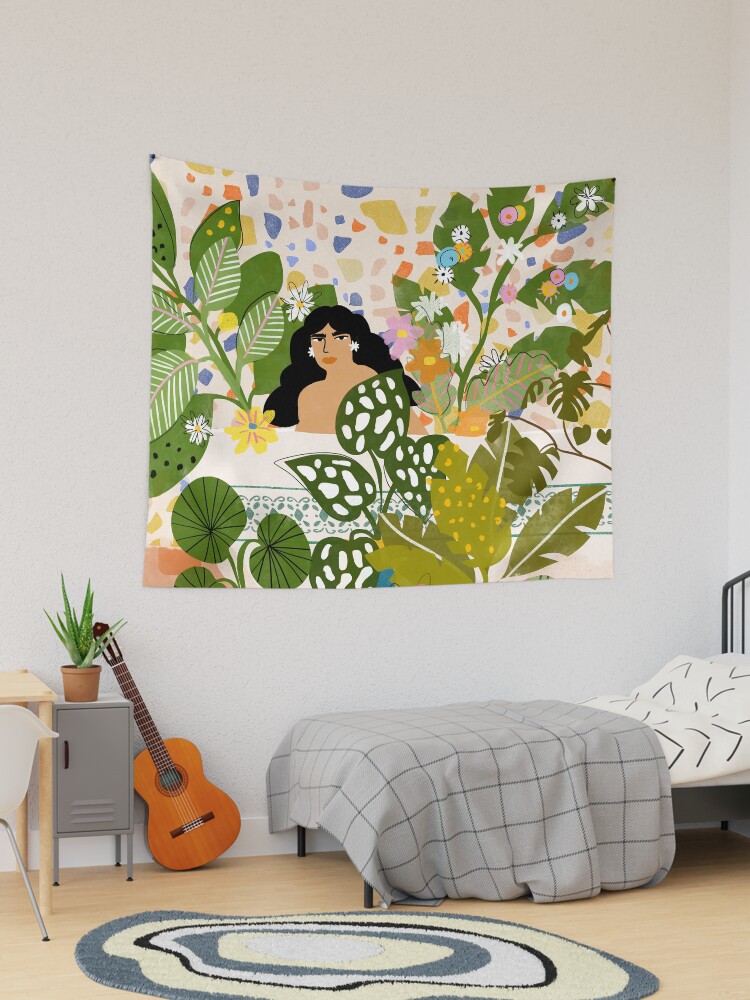 Thumbnail 1 of 3, Tapestry, Bathing with Plants designed and sold by chotnelle.