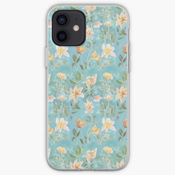 Mint Botanical Pattern iPhone Soft Case