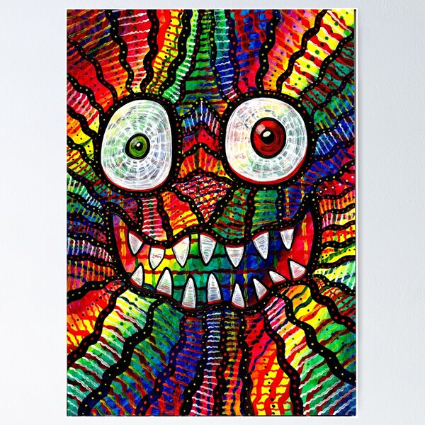 Item preview, Crazy Colorful Monster Smile designed and sold by Dinalevinart.