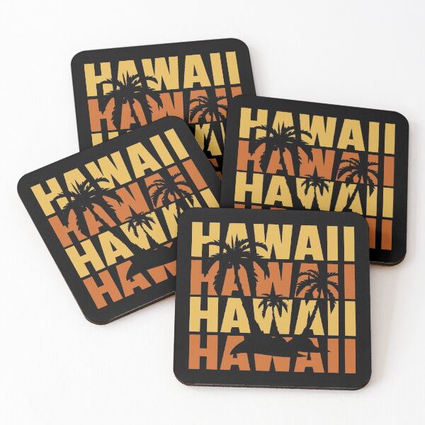 Item preview, Hawaiian Islands Surf Style Palm Trees Beach print designed and sold by jakehughes2015.
