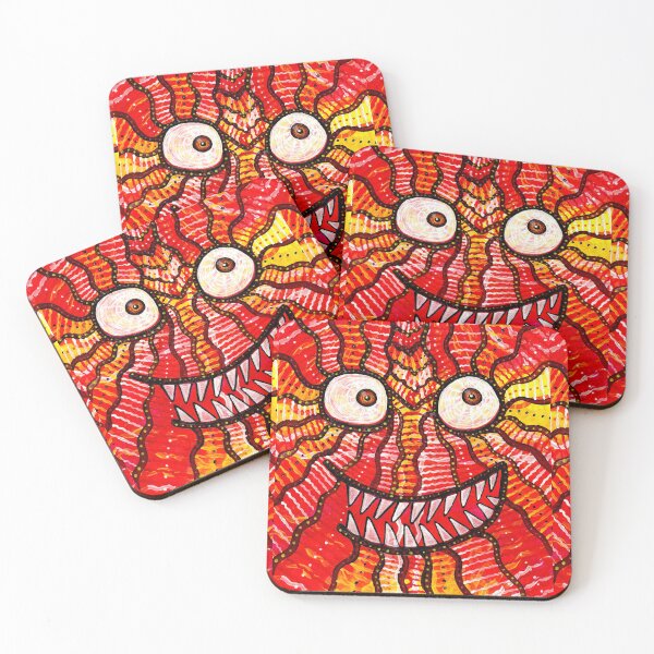 Item preview, Happy Red Monster Smile designed and sold by Dinalevinart.