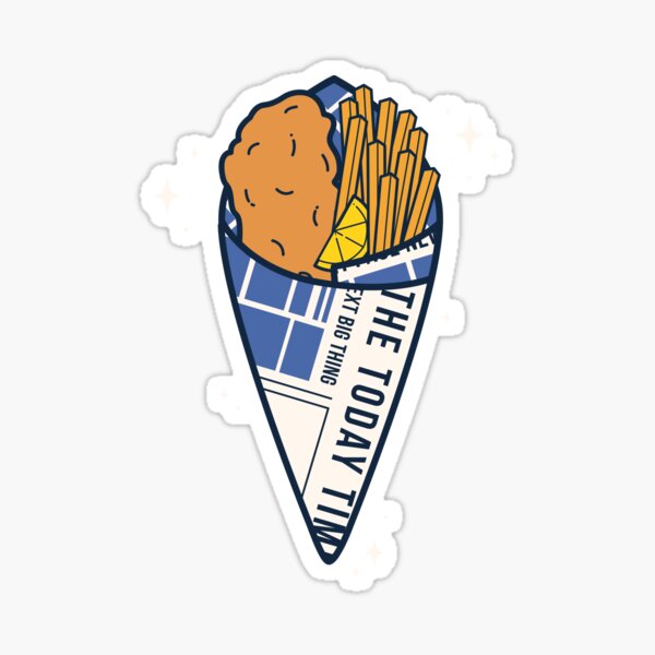 Yum Fish And Chips Sticker by Fox And Velvet