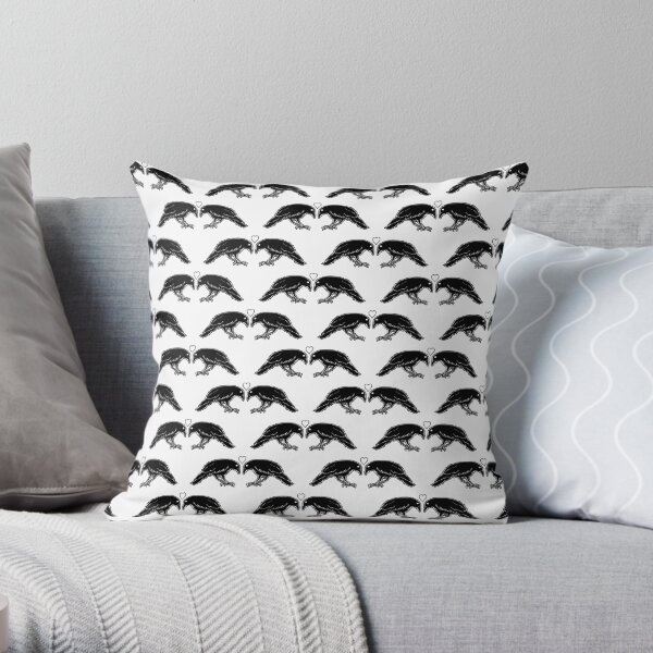 Crows in Love (Type 2) Throw Pillow