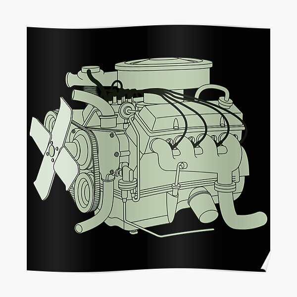 "Car Engine" Poster for Sale by aroderick Redbubble
