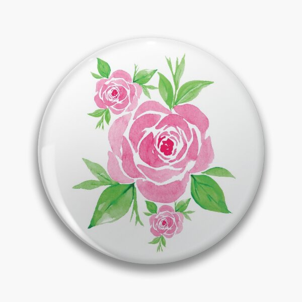 Item preview, Watercolor Pink Roses with Leaves designed and sold by artichromadsgns.