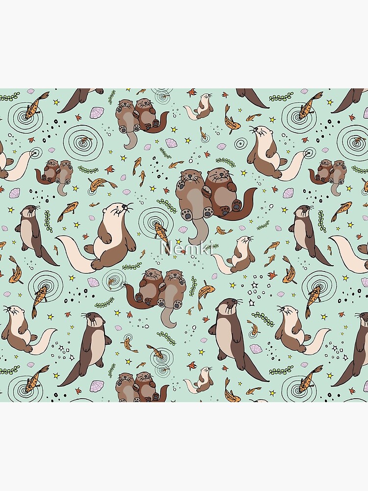 Otters in Blue by Nemki