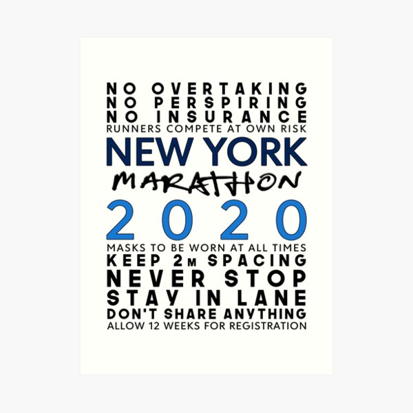 "New York Marathon 2020" Art Print by RazakSM Redbubble