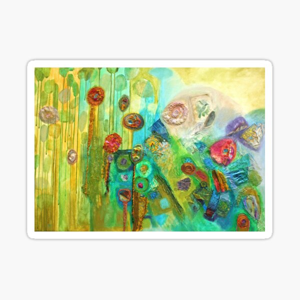 Contrasting Variations in green, blue and pink Sticker