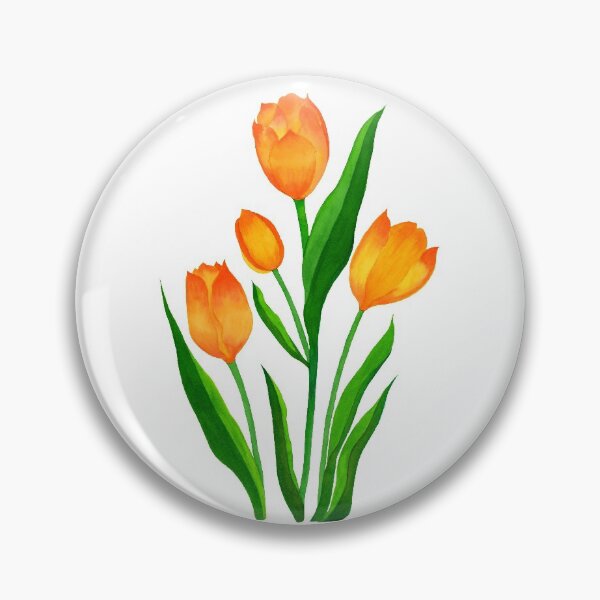 Item preview, Watercolor Orange Red Tulips  designed and sold by artichromadsgns.