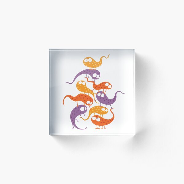 Dotted gekko pile Acrylic Block