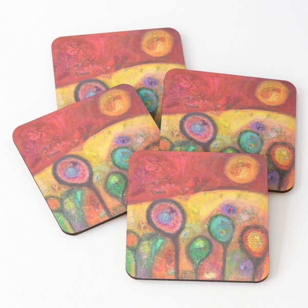Item preview, Melodic Variations, in red, orange, yellow and green designed and sold by Claire Cooper-Walsh.