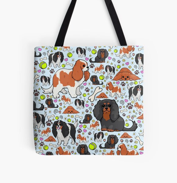 Cavalier King Charles Spaniel All Over Print Tote Bag