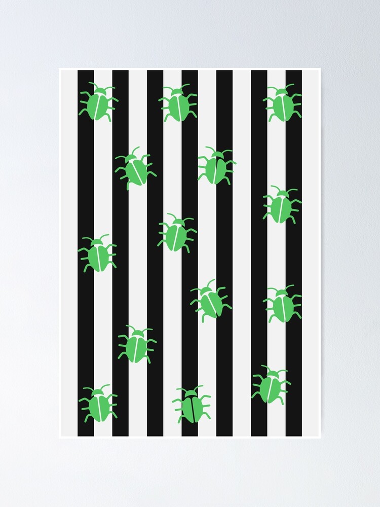 "Beetlejuice Stripes and Bugs" Poster for Sale by byebyesally Redbubble