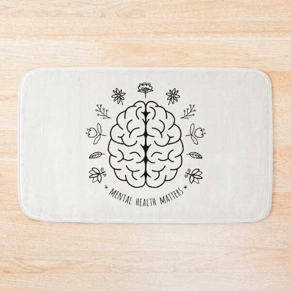 Item preview, Mental Health Matters // White //Mental Health Awareness // Brain & Floral Illustration  designed and sold by bohovibes.