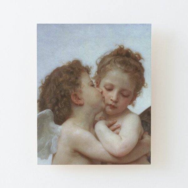 Lamour and Psyche Children – (William Adolphe Bouguereau) Wood Mounted Print