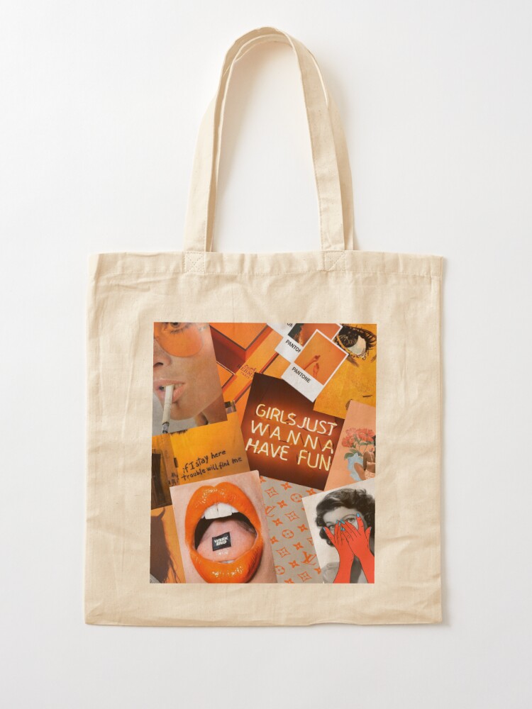 Aesthetic Orange Canvas Tote Bag