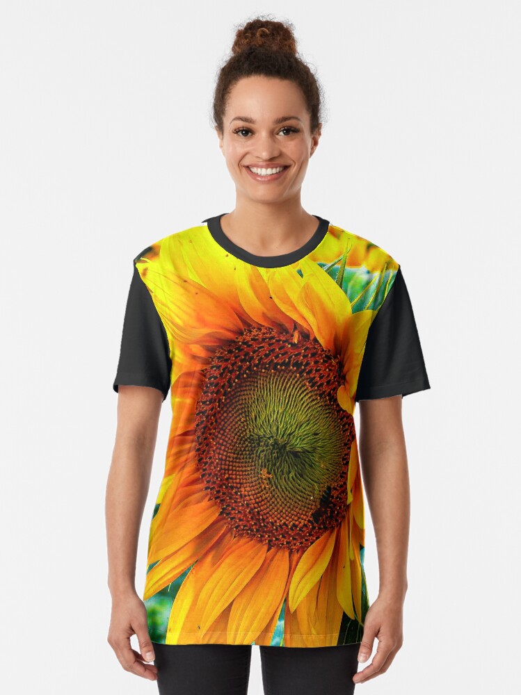 Alternate view of yellow flower blooming sunflower Graphic T-Shirt