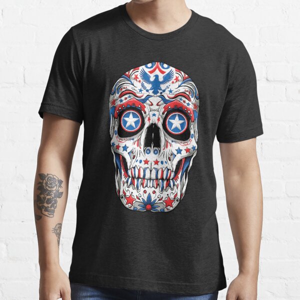  Sugar Skull 4th of July T shirt Women Men Boys Fourth