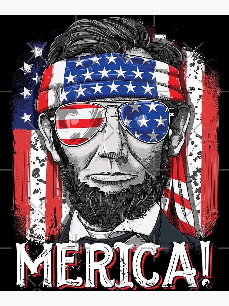 Abraham Lincoln 4th Of July Merica Men Women American Flag for Sale