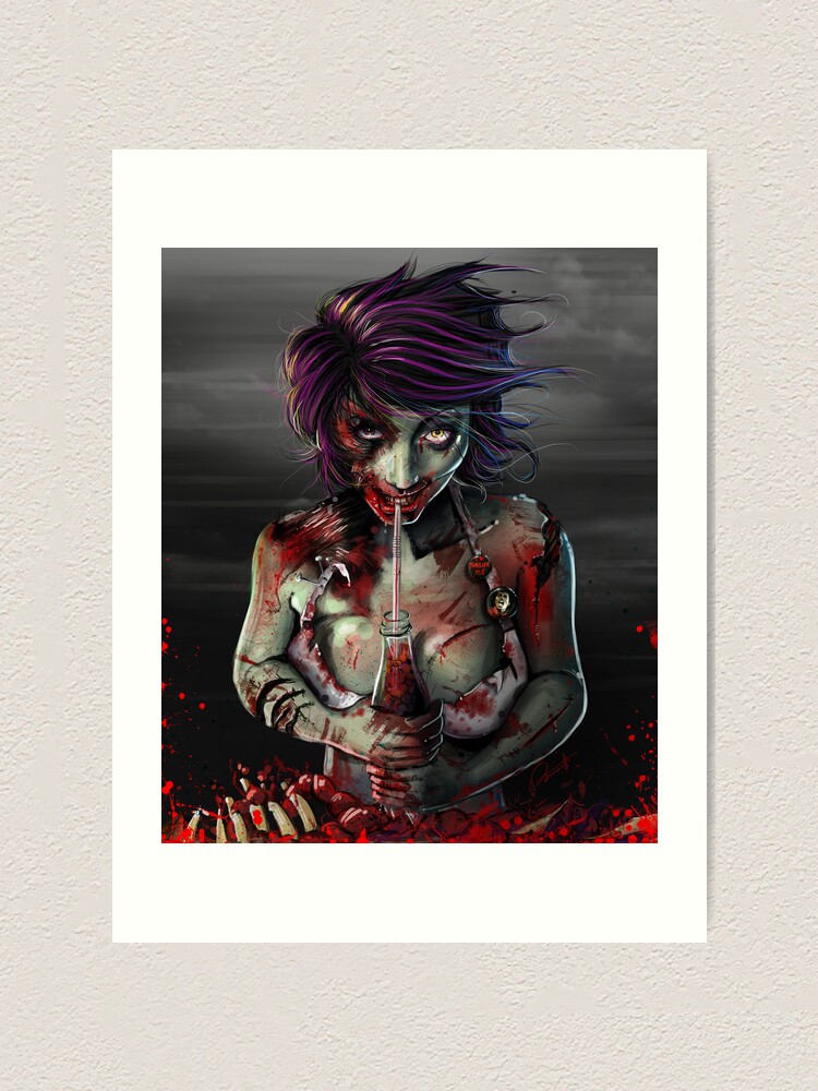 Alternate view of Zombie Girl Fan Art Print. 