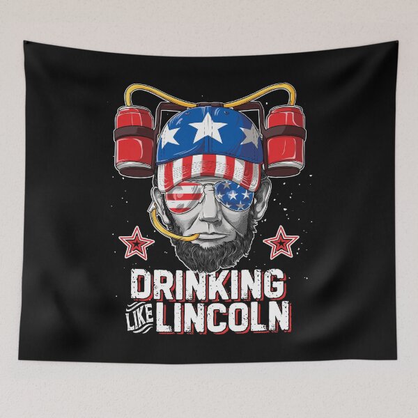 Item preview, Drinking Like Lincoln T Shirt 4th of July Men Abraham Merica designed and sold by LiqueGifts.