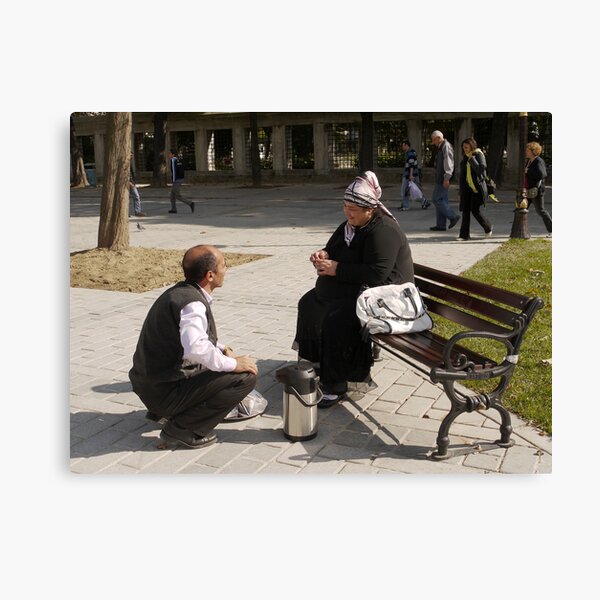 People in Istanbul - The Turkish tea seller and the Uzbek lady Canvas Print