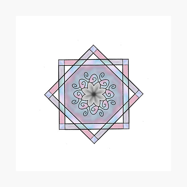 Desaturated Mandala Photographic Print