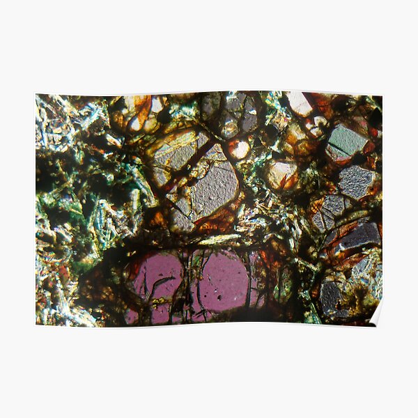 Petrographic thin section of a basalt rock Poster