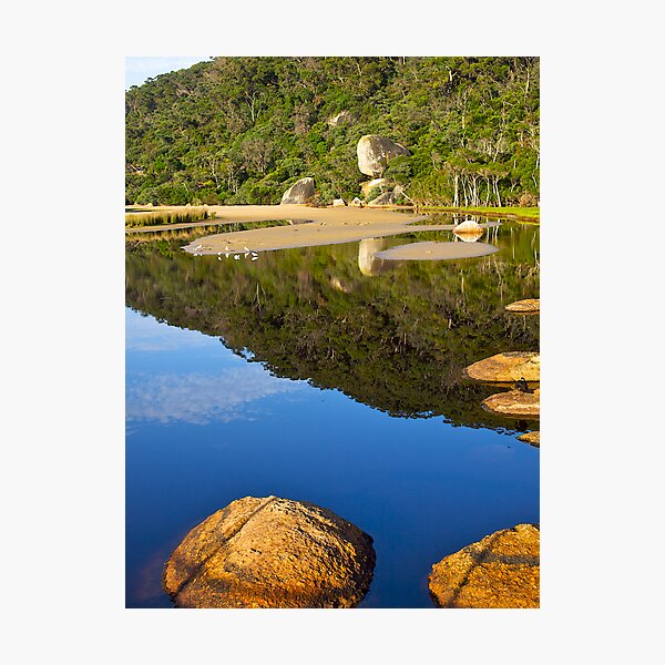 Tidal river reflections, Wilson's Promontory, Victoria. Photographic Print