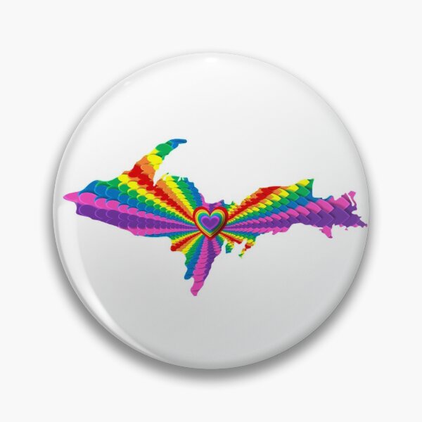 Item preview, UP Upper Peninsula Rainbow Hearts Graphic Yooper Strong 906 designed and sold by Destinations Souvenirs.