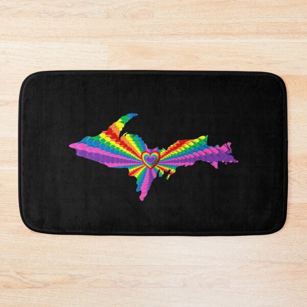 Item preview, UP Upper Peninsula Rainbow Hearts Graphic Yooper Strong 906 designed and sold by Destinations Souvenirs.