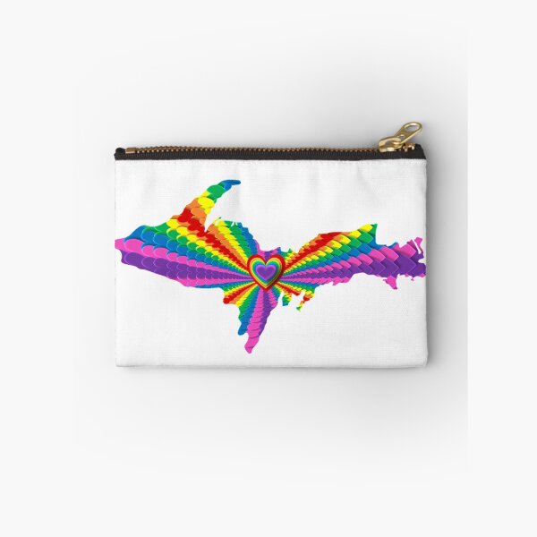 Item preview, UP Upper Peninsula Rainbow Hearts Graphic Yooper Strong 906 designed and sold by Destinations Souvenirs.