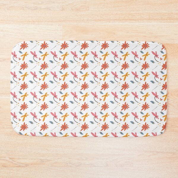 Item preview, Abstract Simplistic Leaves Florals in Coral, Yellow and Blue designed and sold by fotografixgal.
