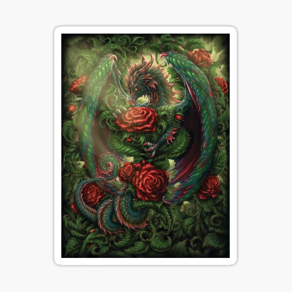 Rose Guardian Dragon Sticker