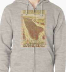 Sudadera con capucha y cremallera Vintage Pictorial Map of New york City (1891)