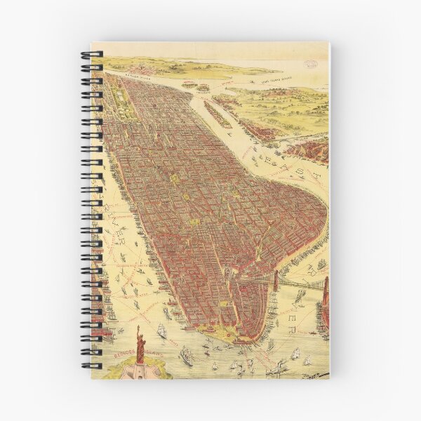Item preview, Vintage Pictorial Map of New york City (1891) designed and sold by BravuraMedia.