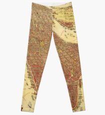 Legging Vintage Pictorial Map of New york City (1891)