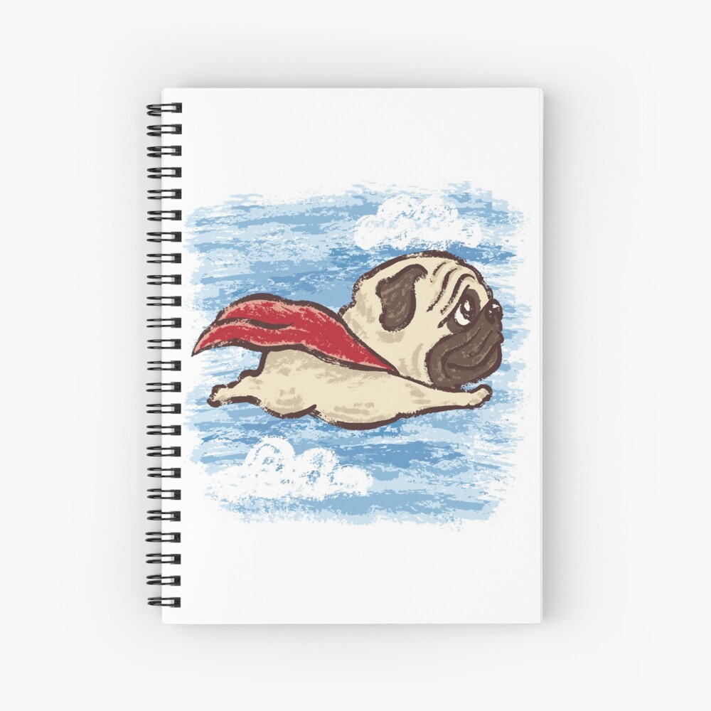 Flying Pug Spiral Notebook
