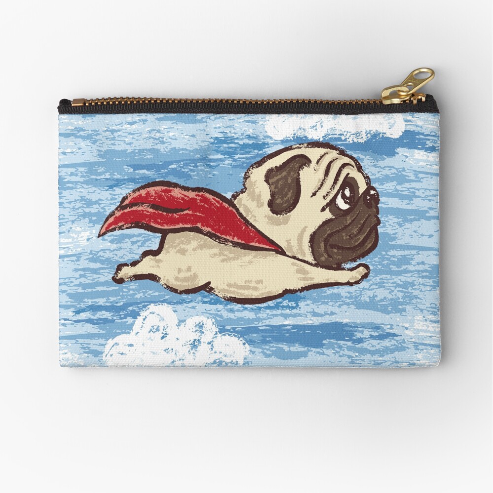 Flying Pug Zipper Pouch