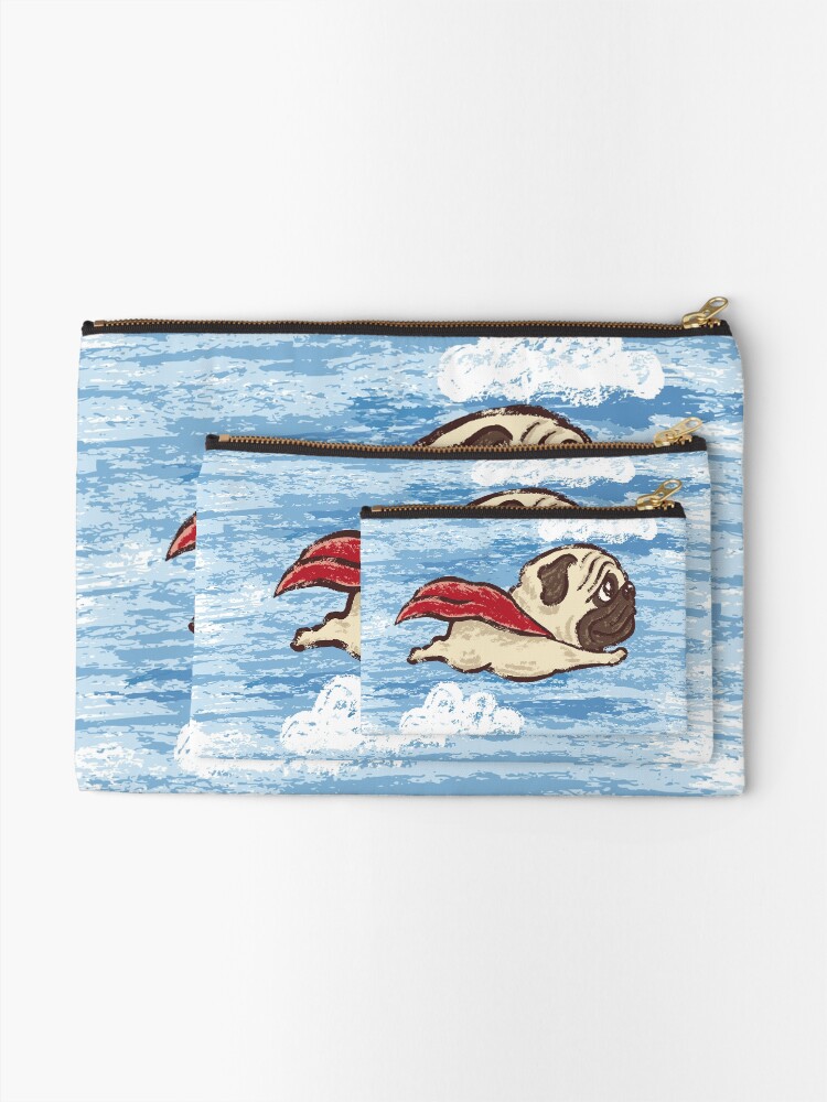 Alternate view of Flying Pug Zipper Pouch