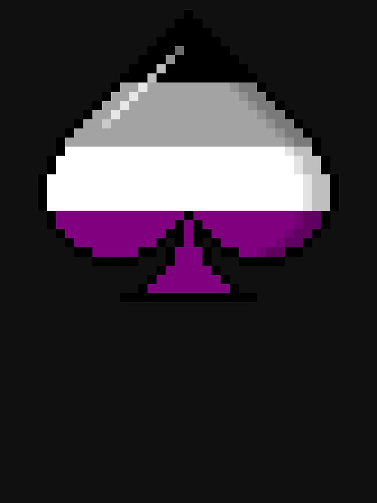 Asexual Pride 8-Bit Pixel Ace of Spades by valador