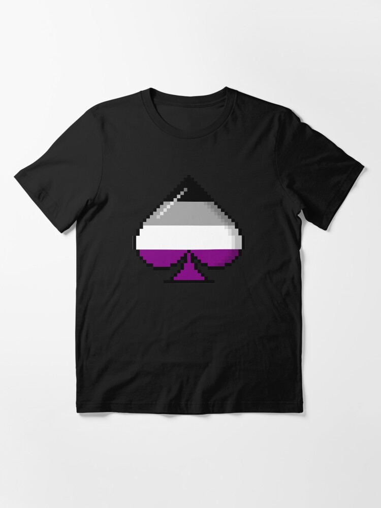 Alternate view of Asexual Pride 8-Bit Pixel Ace of Spades Essential T-Shirt