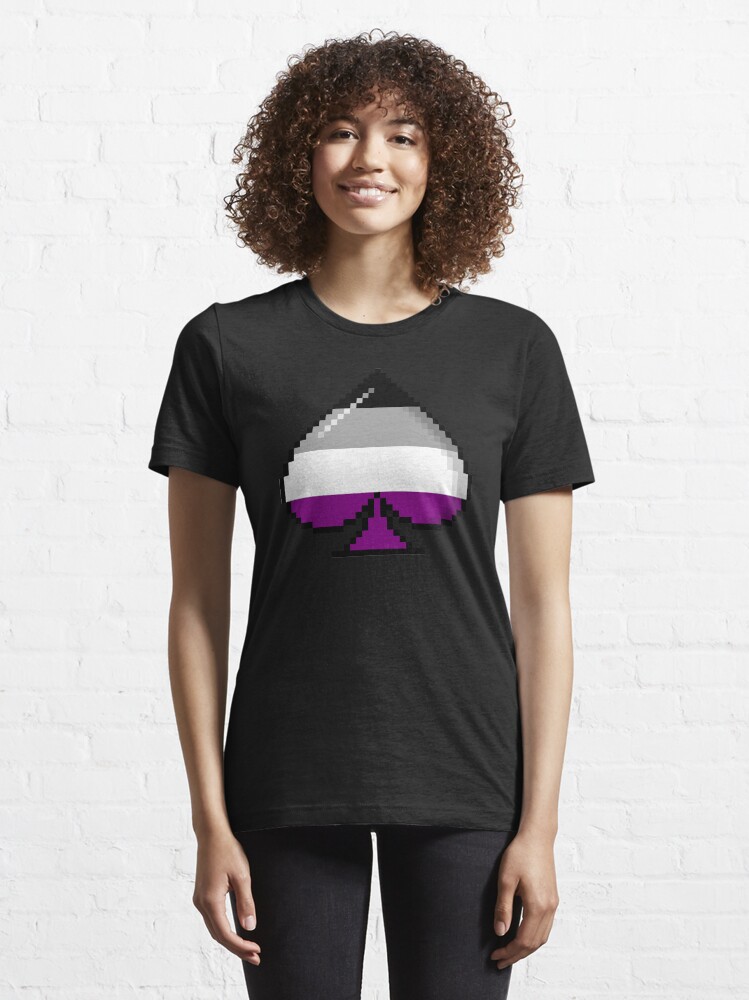 Alternate view of Asexual Pride 8-Bit Pixel Ace of Spades Essential T-Shirt