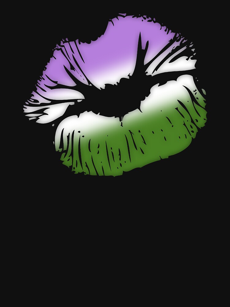 Genderqueer Pride Big Kissing Lips by valador