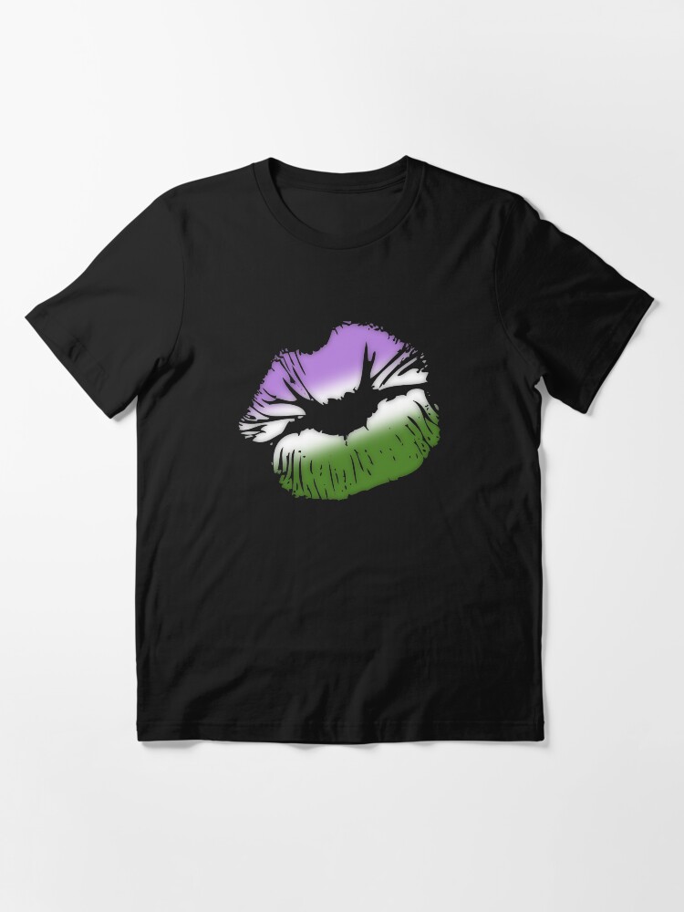 Alternate view of Genderqueer Pride Big Kissing Lips Essential T-Shirt