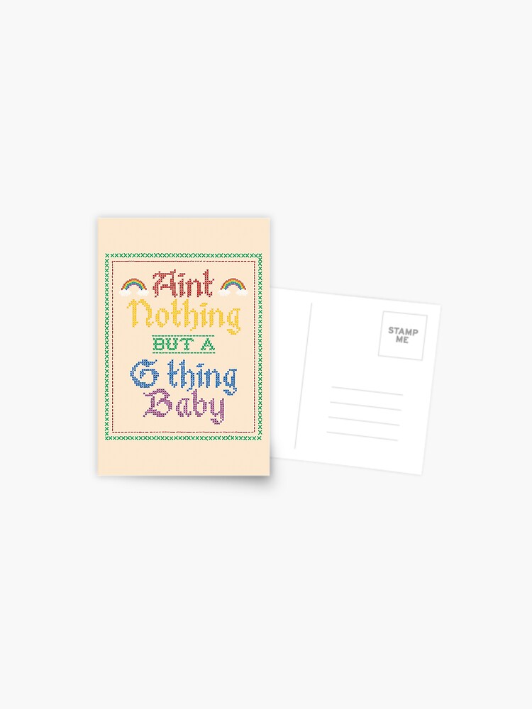 Ain T Nothing But A G Thing Baby Hip Hop Cross Stitch Postcard By Toruandmidori Redbubble