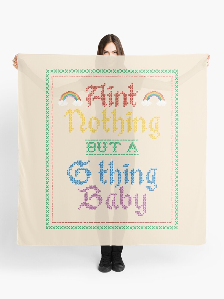 Ain T Nothing But A G Thing Baby Hip Hop Cross Stitch Scarf By Toruandmidori Redbubble